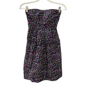 Anthropologie Pins & Needle Floral Sweetheart Necklace Mini Dress Size XS